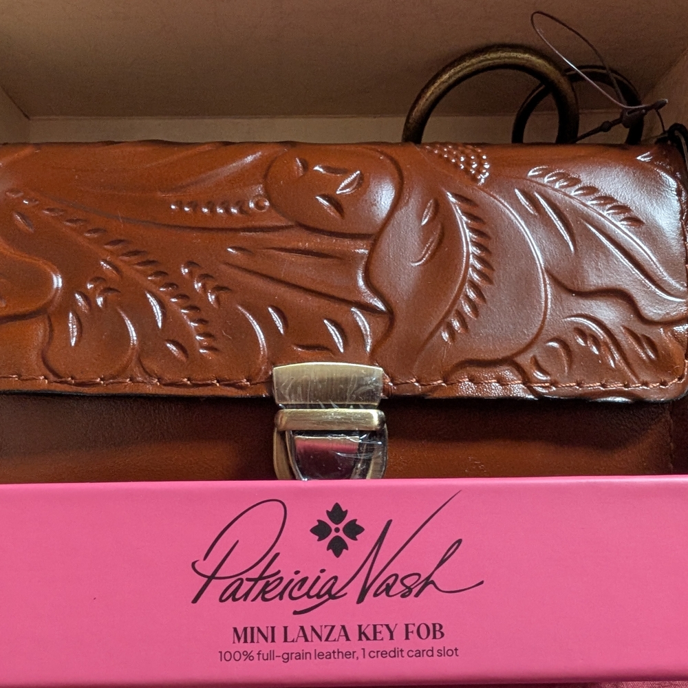 Patricia Nash Mini Lanza Wallet Florence Brown Tooled Leather